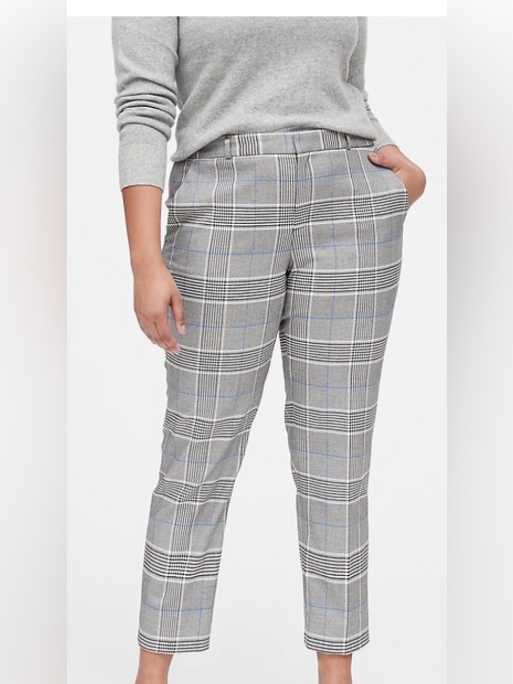 NWT $98 Banana Republic AVERY STRAIGHT-FIT PLAID ANKLE PANT